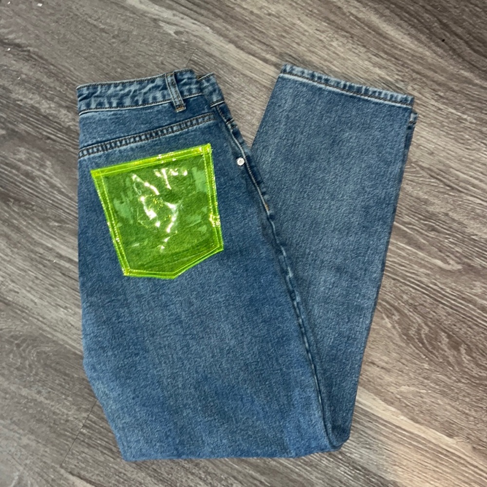 fashion nova jeans with neon pockets